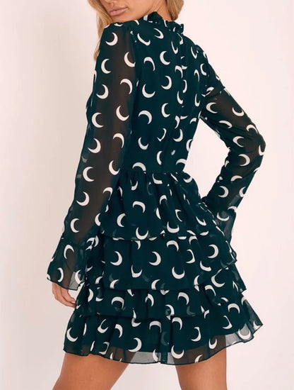 Luna Phase Sheer Moon Print Dress Size 10