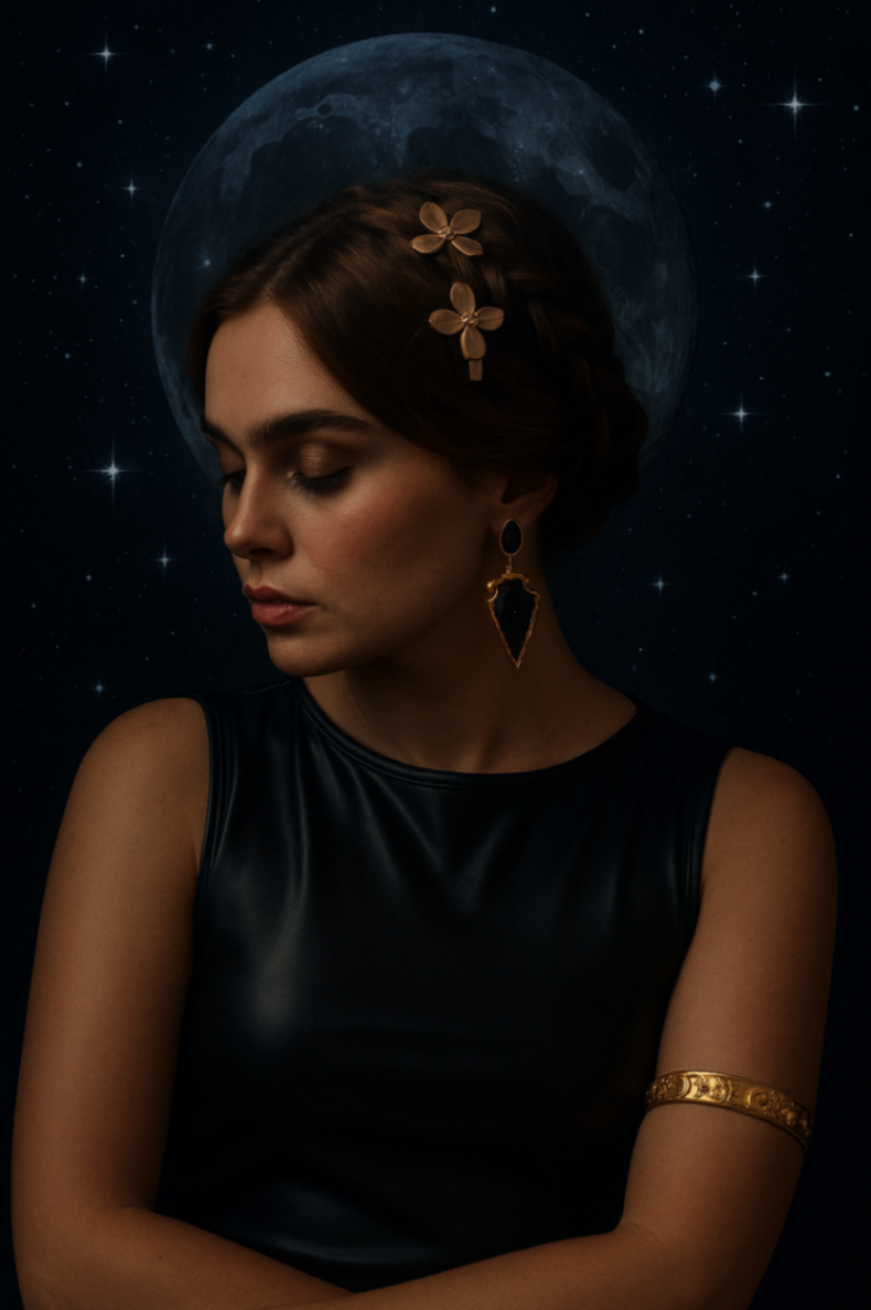 Obsidian Arrowhead Drop Earrings – Gold Protective Statement Jewelry