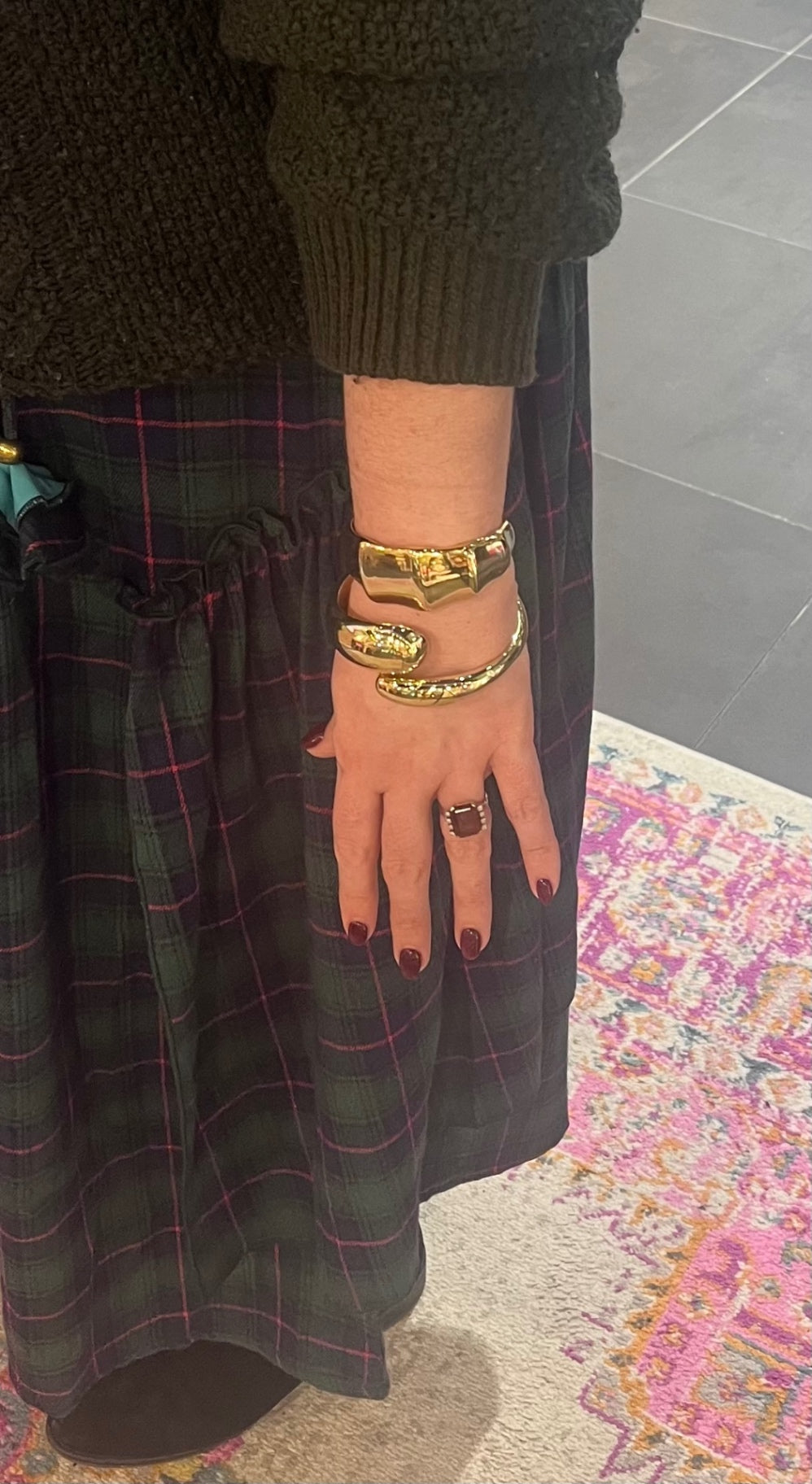 Golden Bamboo Cuff Bracelet