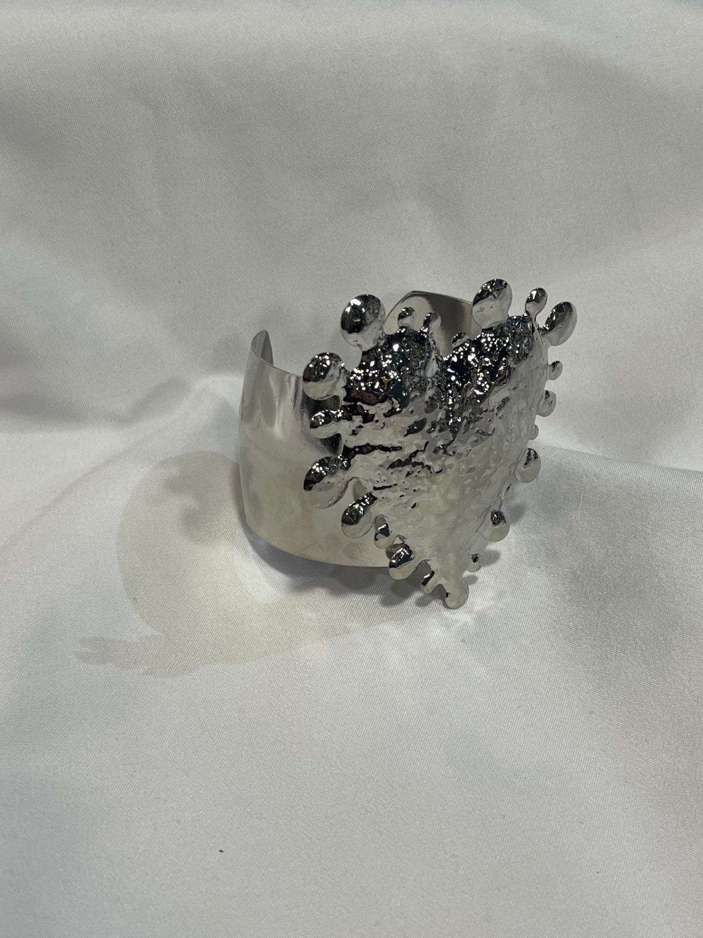 Molten Heart Silver Statement Cuff Bracelet