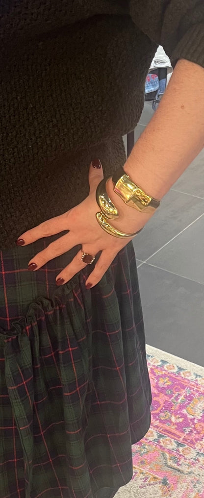 Golden Bamboo Cuff Bracelet