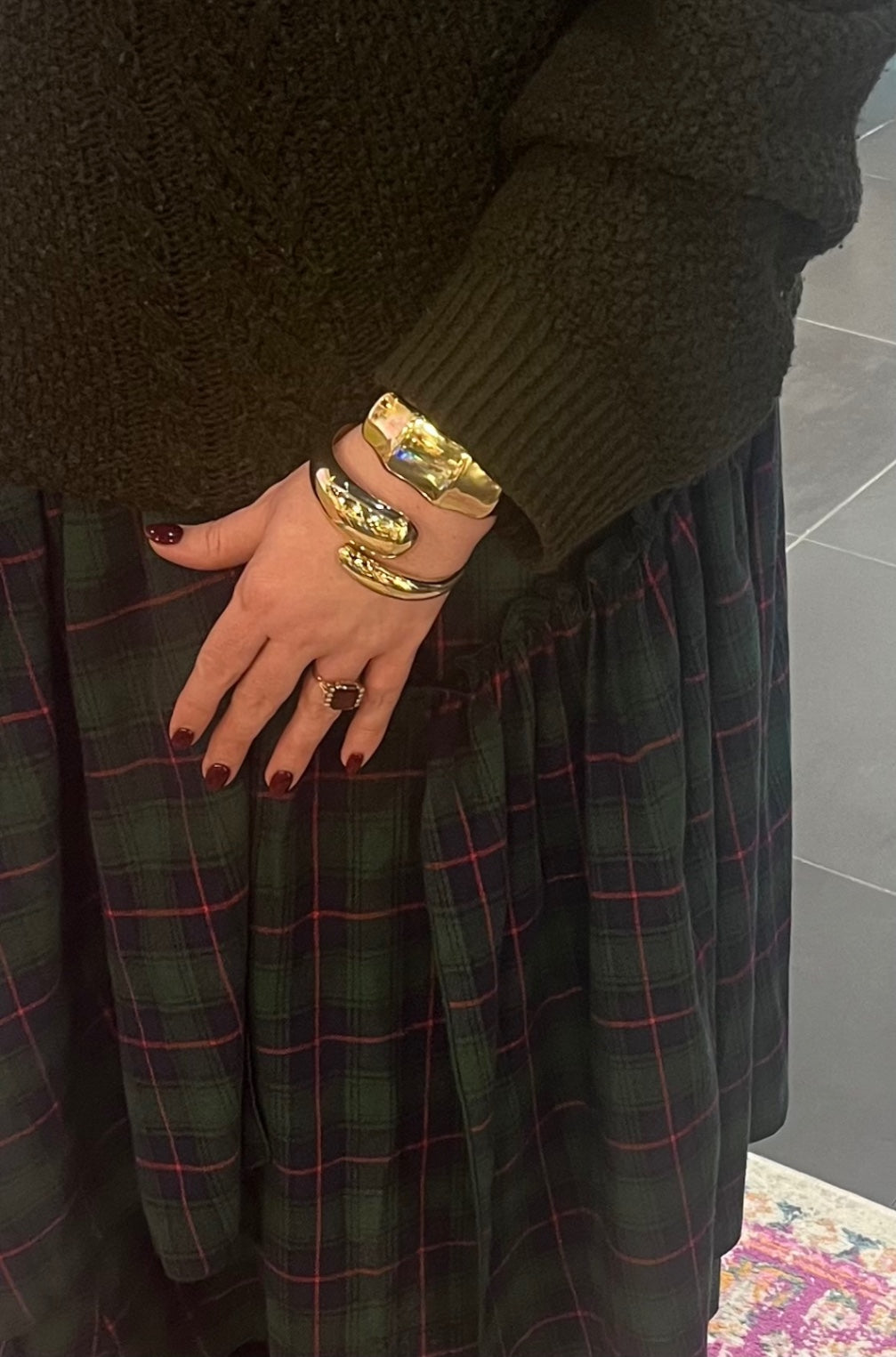 Golden Bamboo Cuff Bracelet