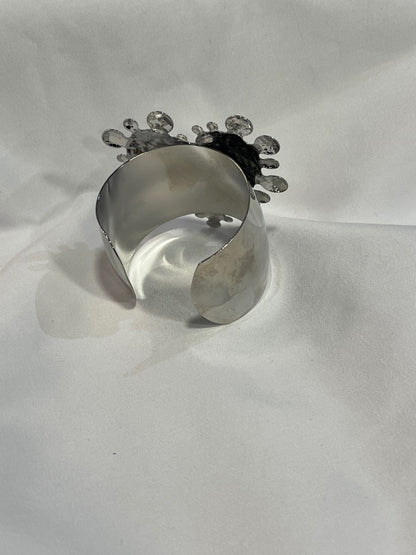 Molten Heart Silver Statement Cuff Bracelet