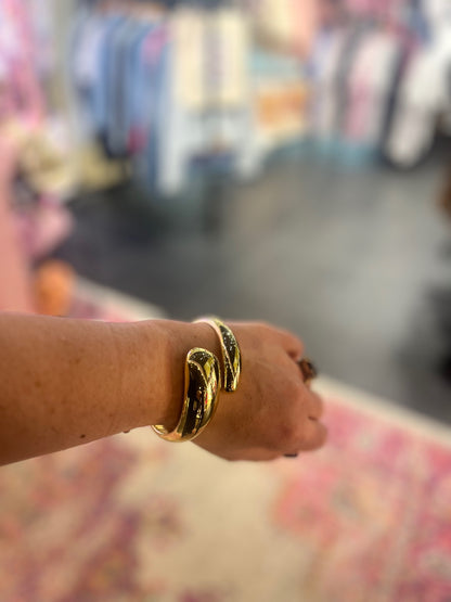Lunar Melt Gold Cuff Bracelet – Sculpted Statement Bangle