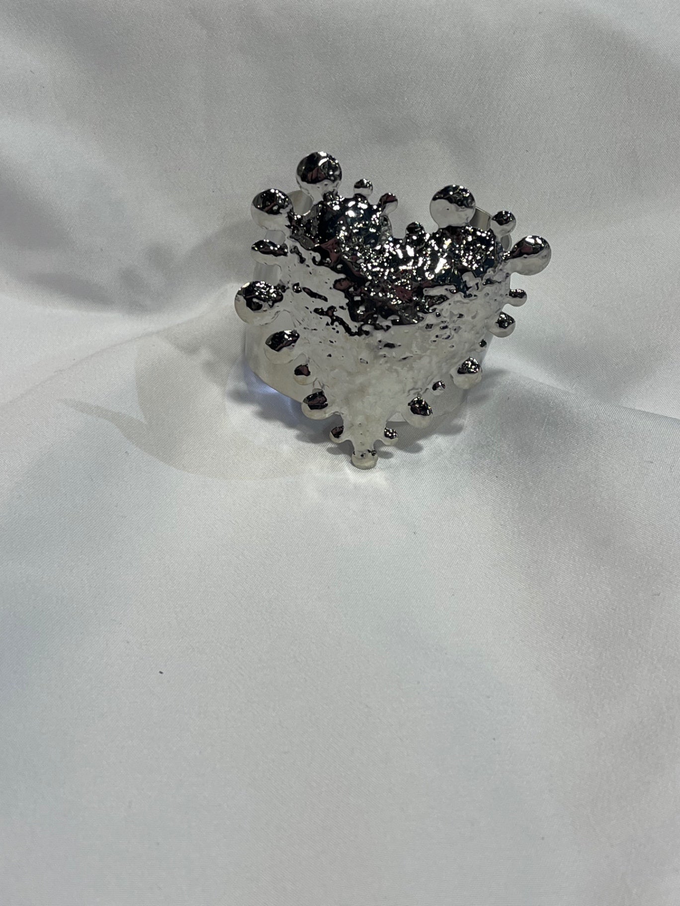Molten Heart Silver Statement Cuff Bracelet
