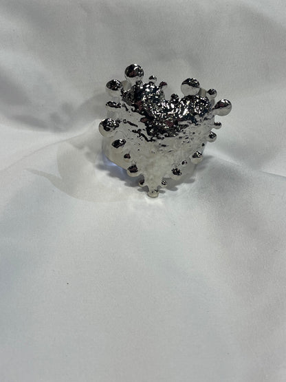 Molten Heart Silver Statement Cuff Bracelet