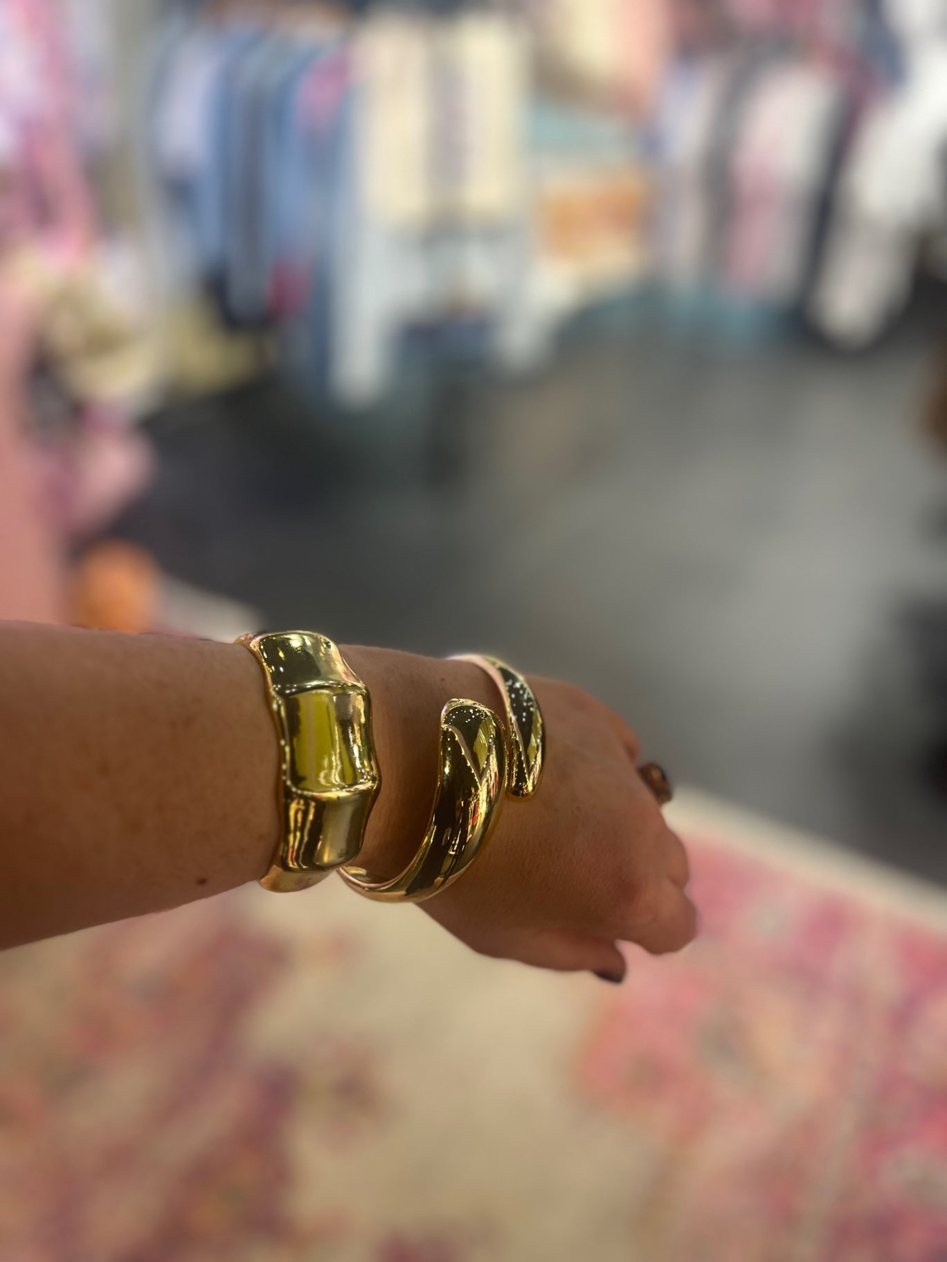 Lunar Melt Gold Cuff Bracelet – Sculpted Statement Bangle