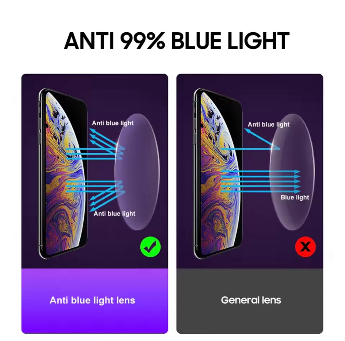 The Rae – Black Gold Detail Blue Light Aviator Glasses