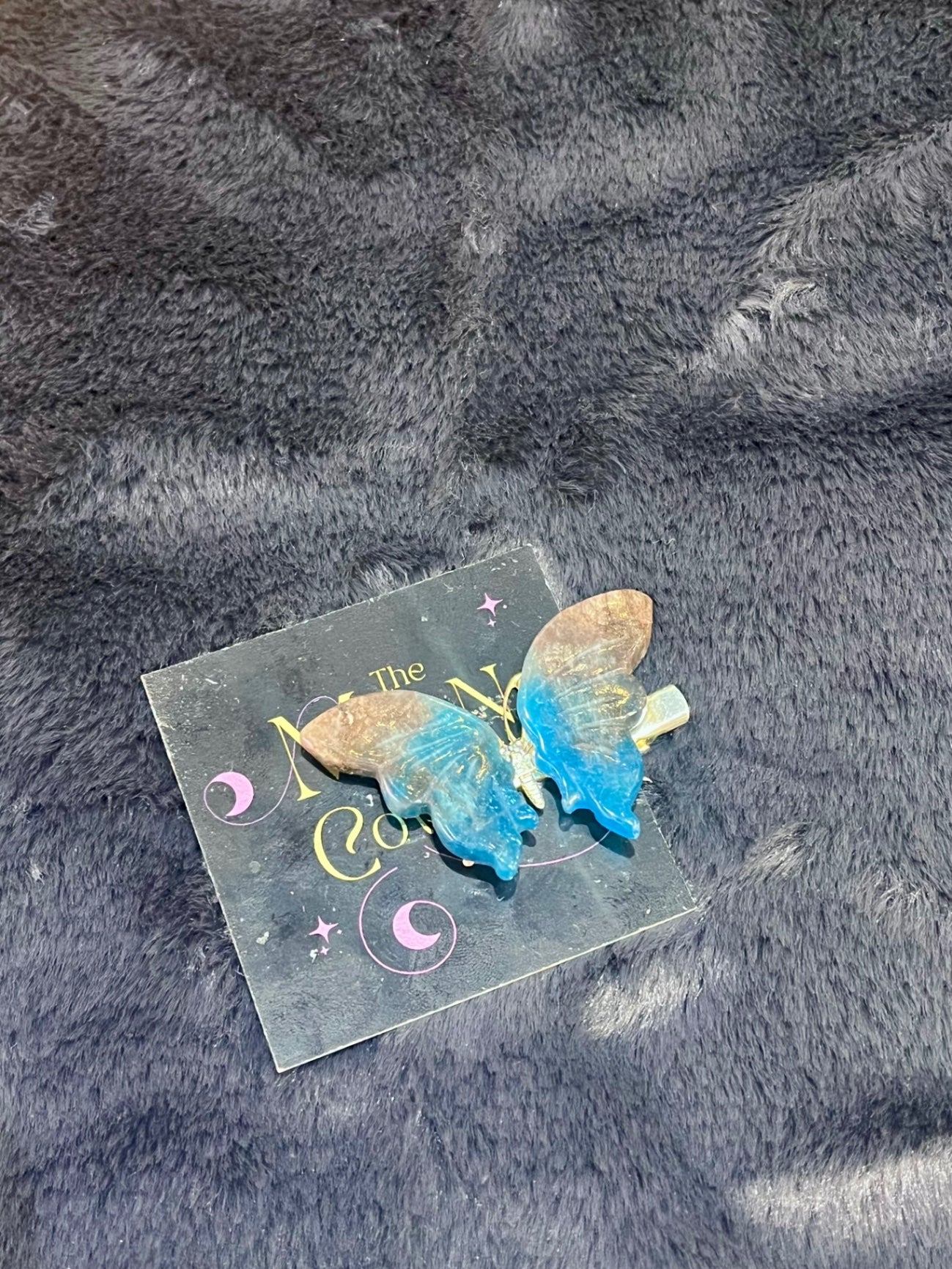 Blue Apatite Butterfly Hair Clip