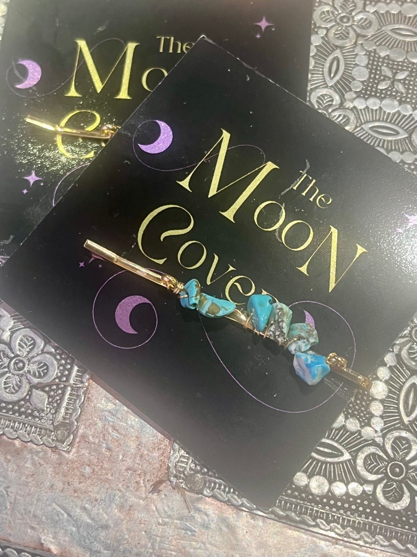 Turquoise Crystal Chip Hair Grip 