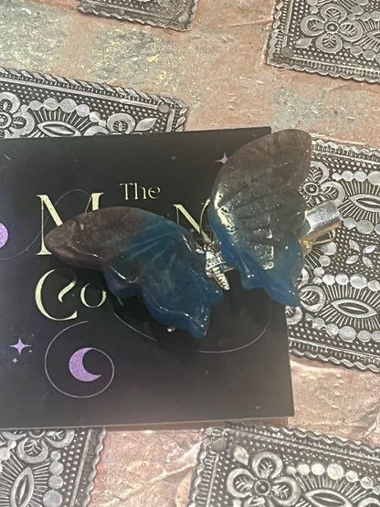Blue Apatite Butterfly Hair Clip