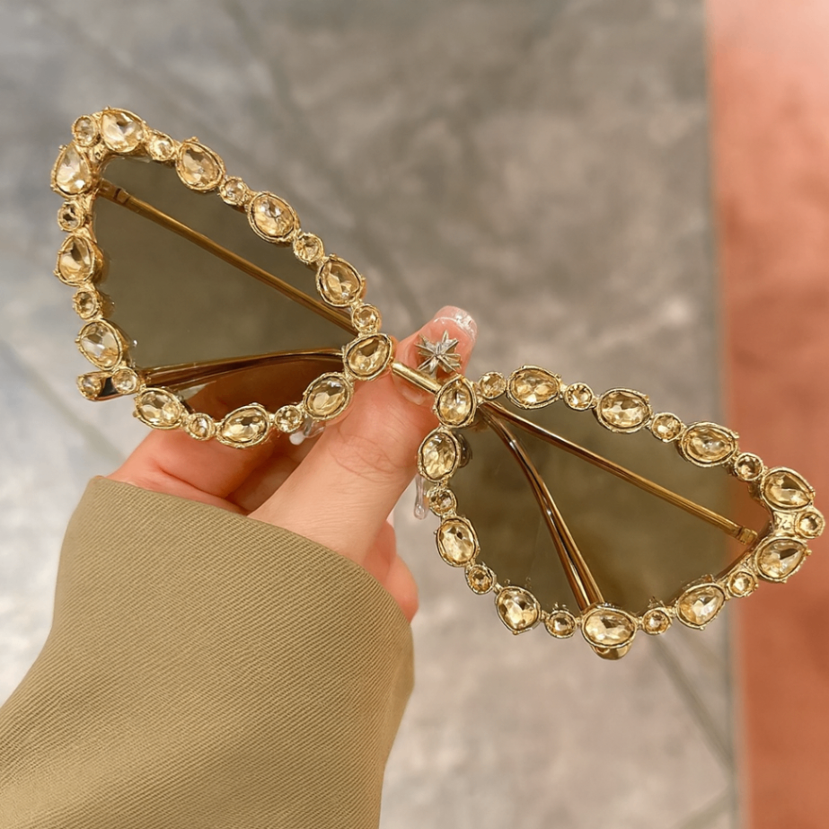 Crystal Cat Eye Sunnies Amber Tea