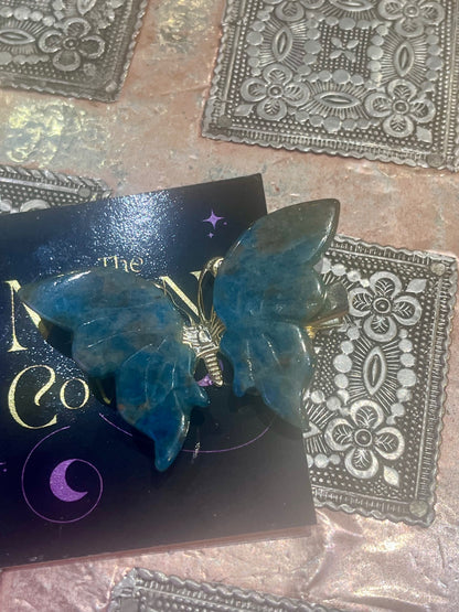 Blue Apatite Butterfly Hair Clip