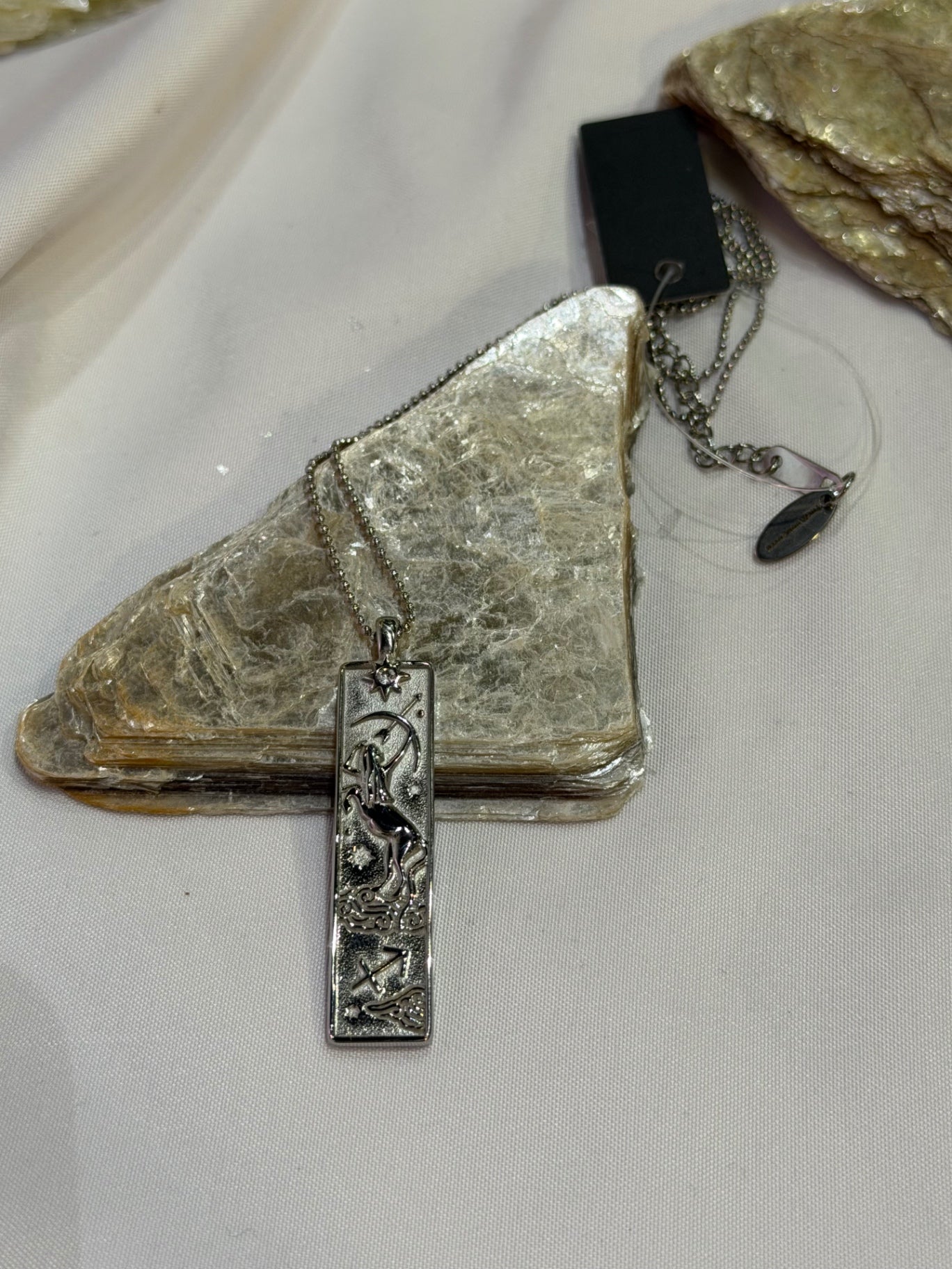 Sagittarius Zodiac Amulet Necklace Silver Waterproof Stainless Steel