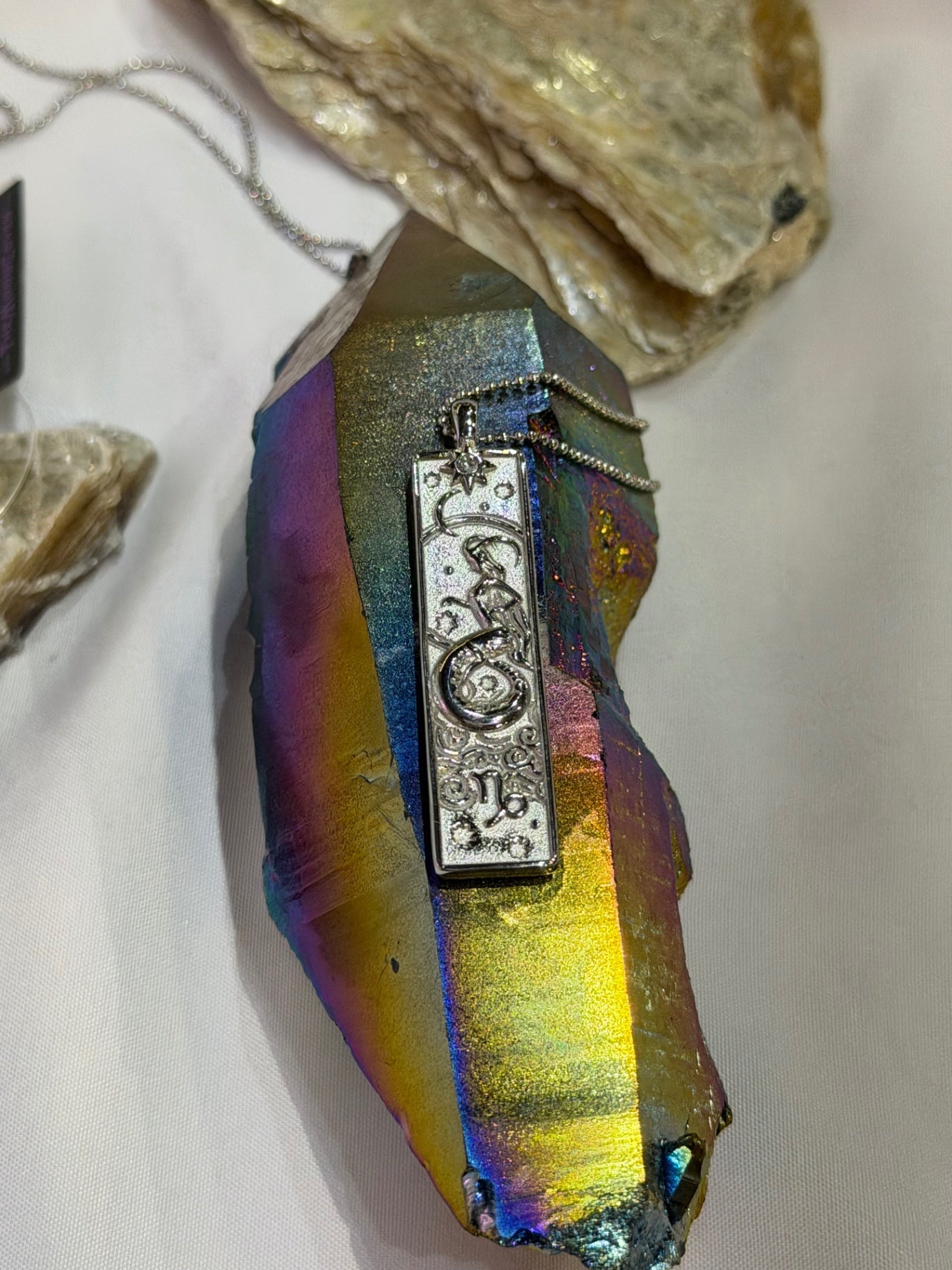 Capricorn Zodiac Amulet Necklace Silver Waterproof Stainless Steel