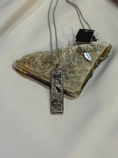 Aries Zodiac Amulet Necklace Silver Waterproof Stainless Steel