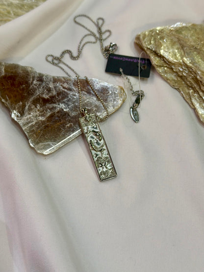 Pisces Zodiac Amulet Necklace Silver Waterproof Stainless Steel