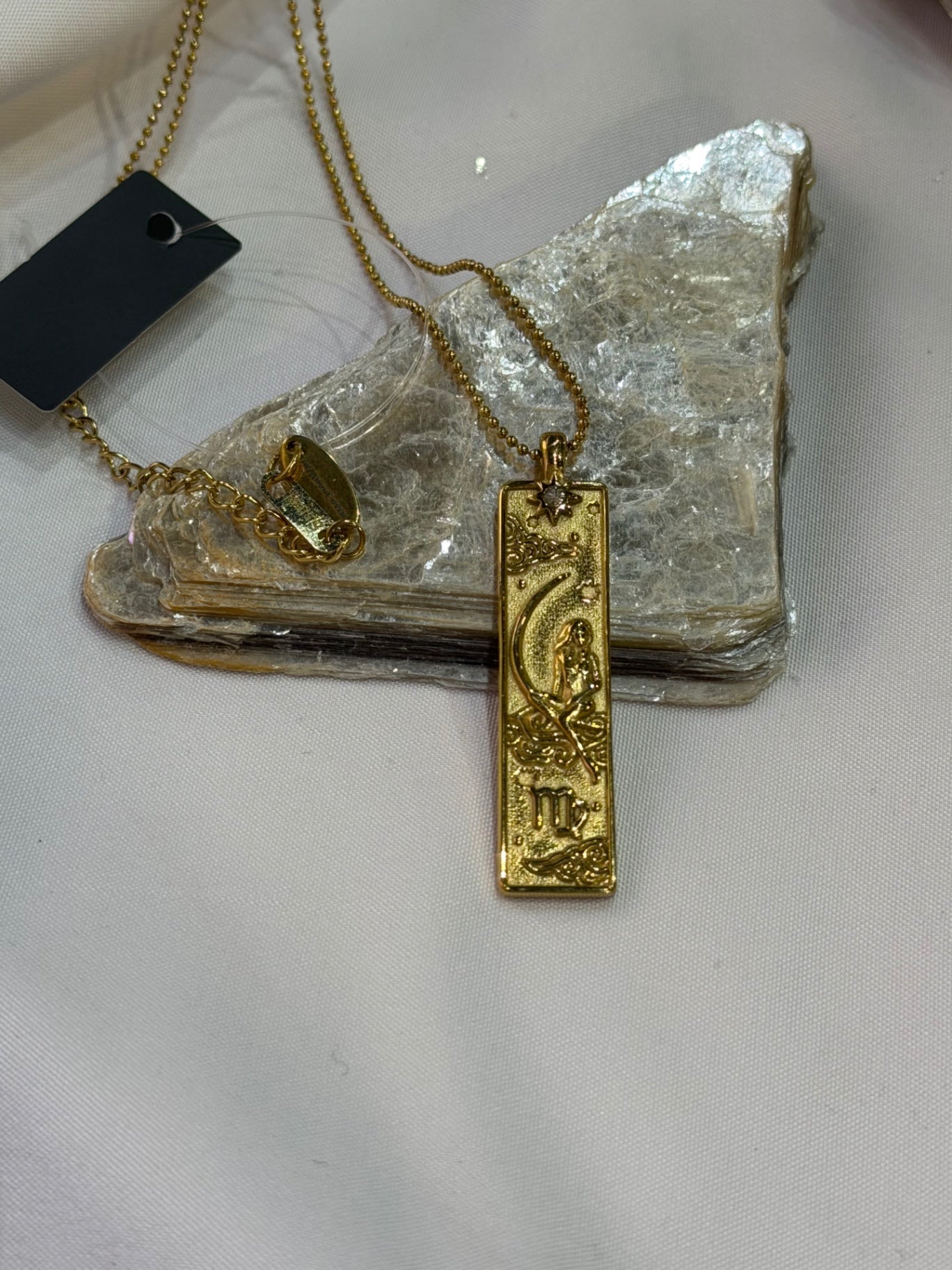 Virgo Zodiac Amulet Necklace Gold Waterproof Stainless Steel
