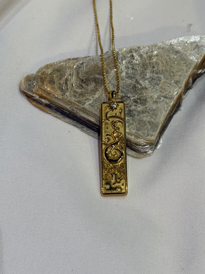 Capricorn Zodiac Amulet Necklace Gold Waterproof Stainless Steel