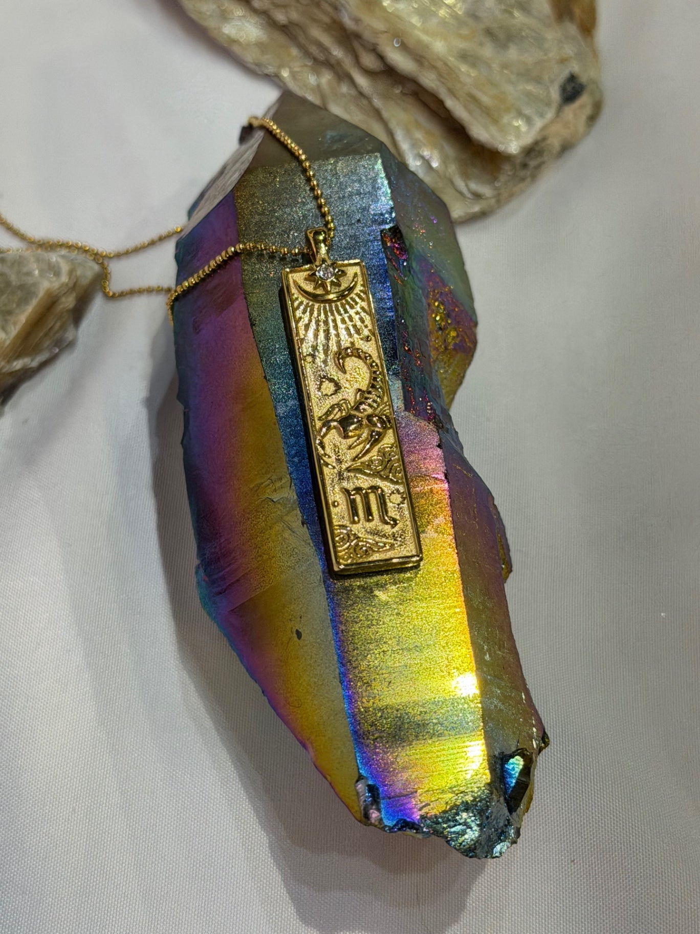 Scorpio Zodiac Amulet Necklace Gold Waterproof Stainless Steel