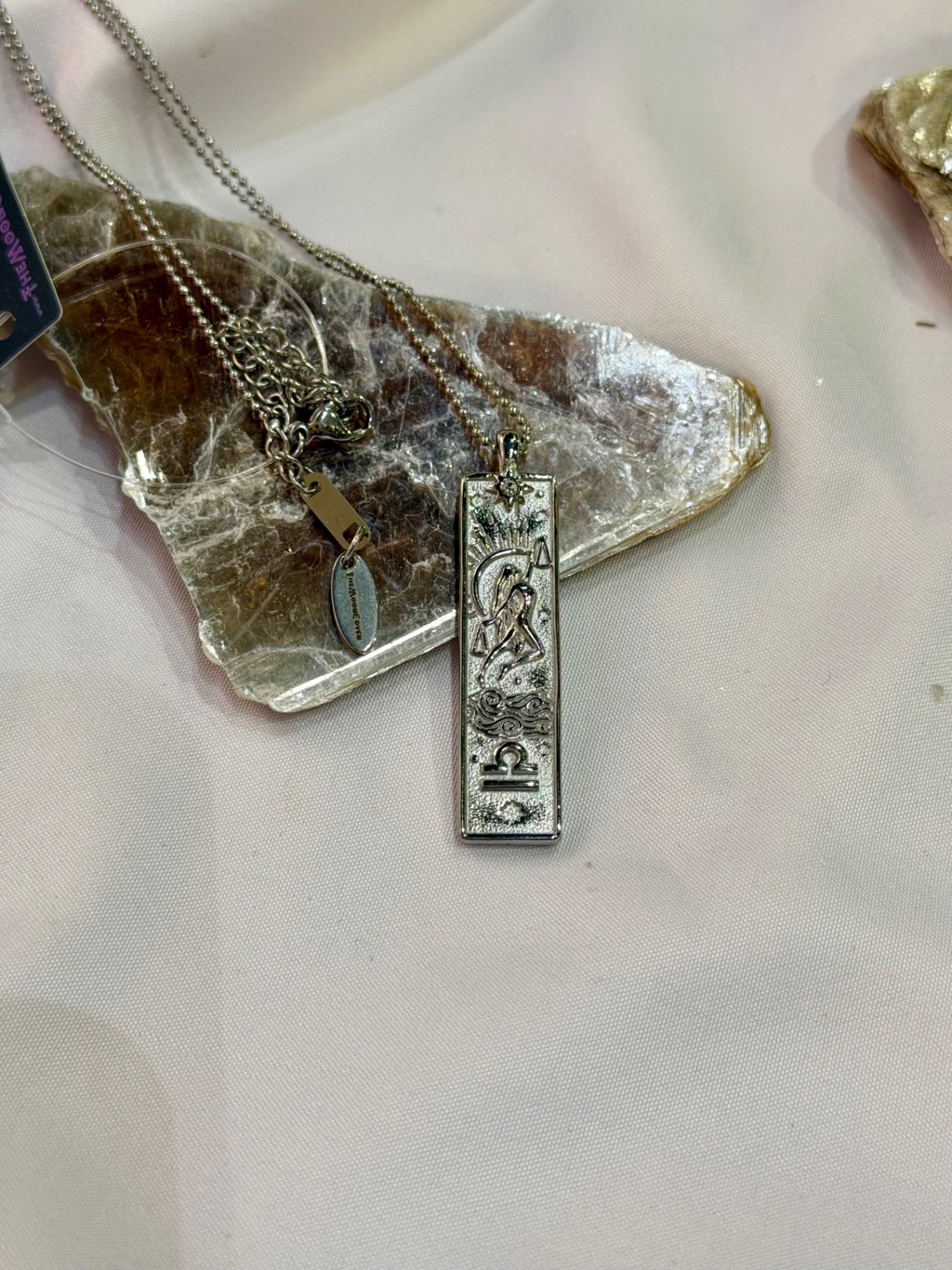Libra Zodiac Amulet Necklace Silver Waterproof Stainless Steel