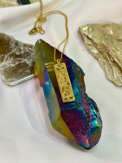 Libra Zodiac Amulet Necklace Gold Waterproof Stainless Steel