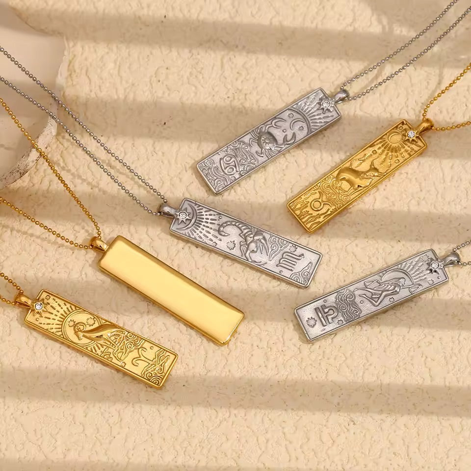 Leo Zodiac Amulet Necklace Gold Waterproof Stainless Steel