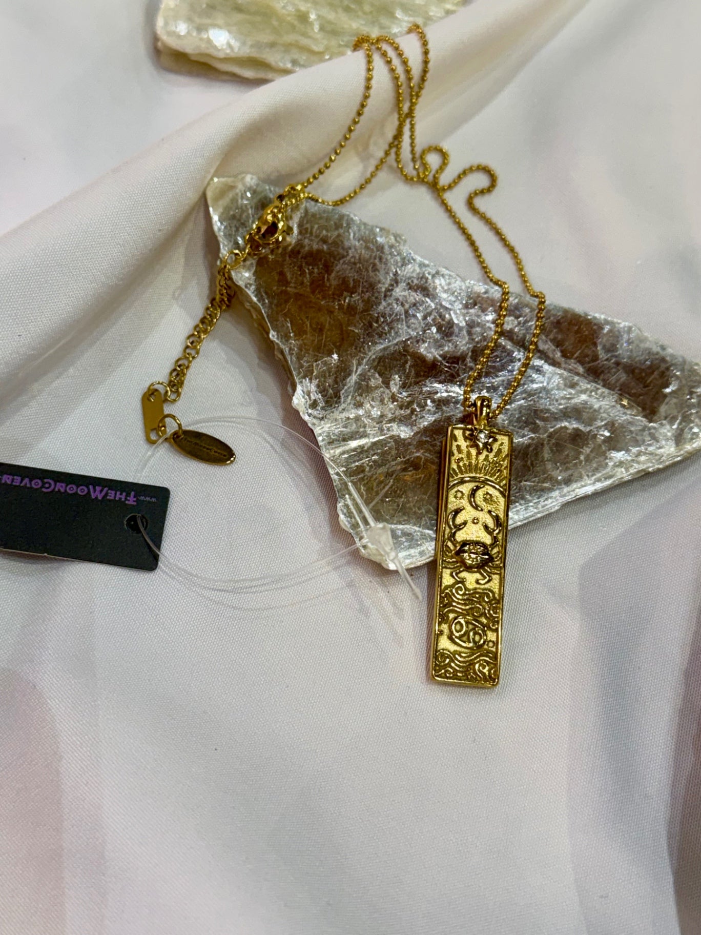 Cancer Zodiac Amulet Necklace Gold Waterproof Stainless Steel