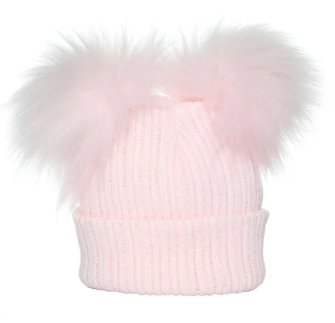 Pink Double Pom Hat