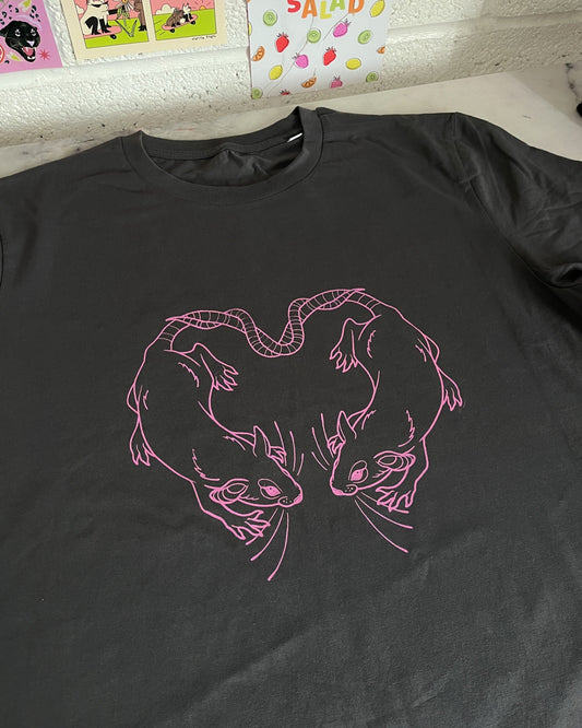 Fruit Salad X Idlehands Tattoo Rats in Love T-Shirt - Large