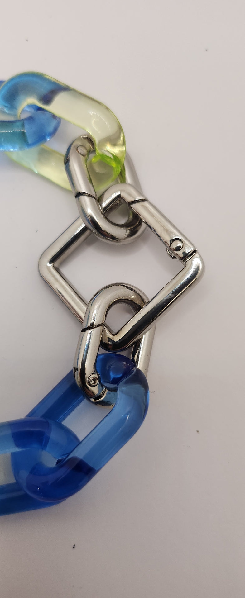 Blue & yellow jelly link bracelet