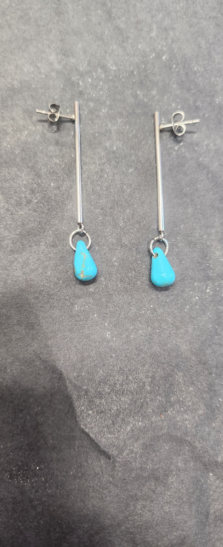 Turquoise bar drop earrings