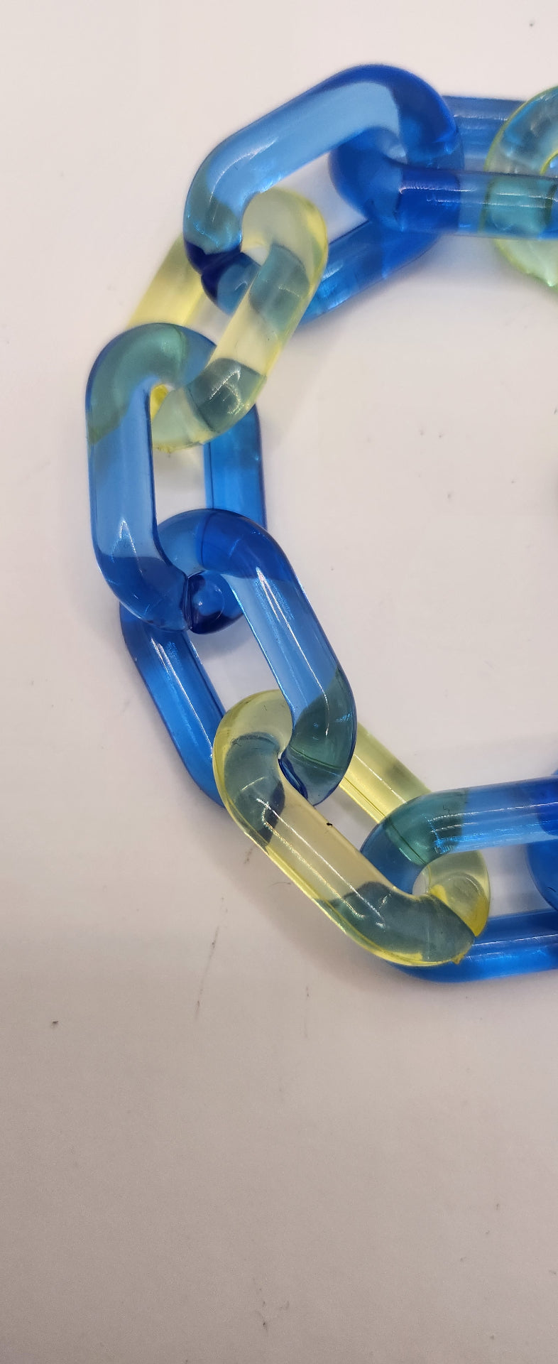 Blue & yellow jelly link bracelet