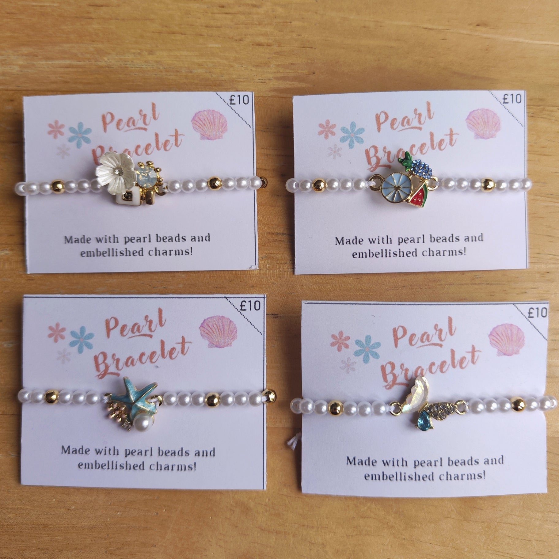 Adjustable Bracelets with Embellished Charms