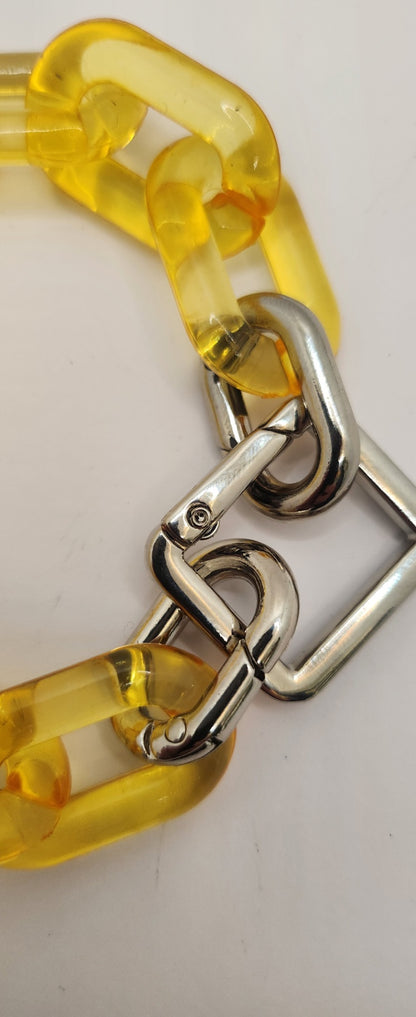 Orange jelly link bracelet