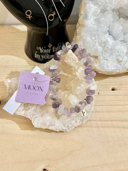 💜 Fluorite Crystal Chip Bracelet