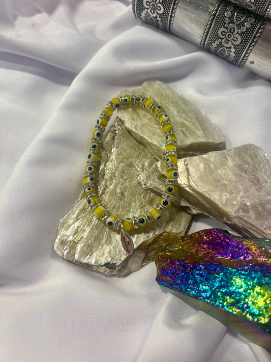 💛 Yellow Evil Eye Protection Bracelet – Joy, Positivity & Abundance