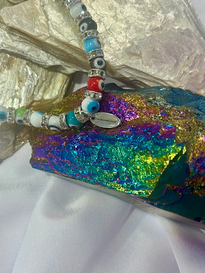 🌈 Multi-Colour Evil Eye Protection Bracelet – Balance • Joy • Universal Energy
