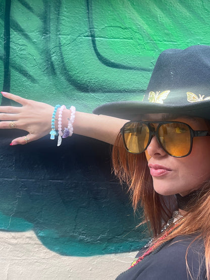 Cosmic Balance Bracelet – Turquoise & Amethyst Moon | Intuition, Healing & Transformation