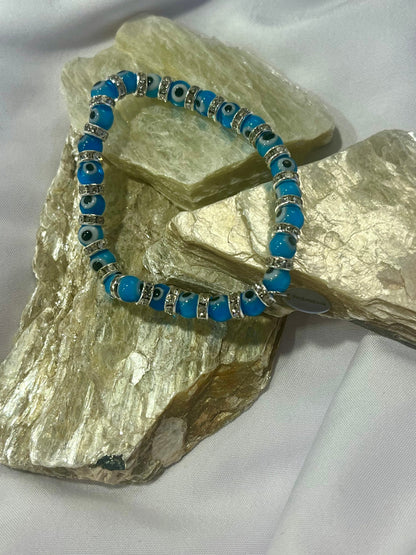 Blue Crystal Lucky Eye Stretch Bracelet