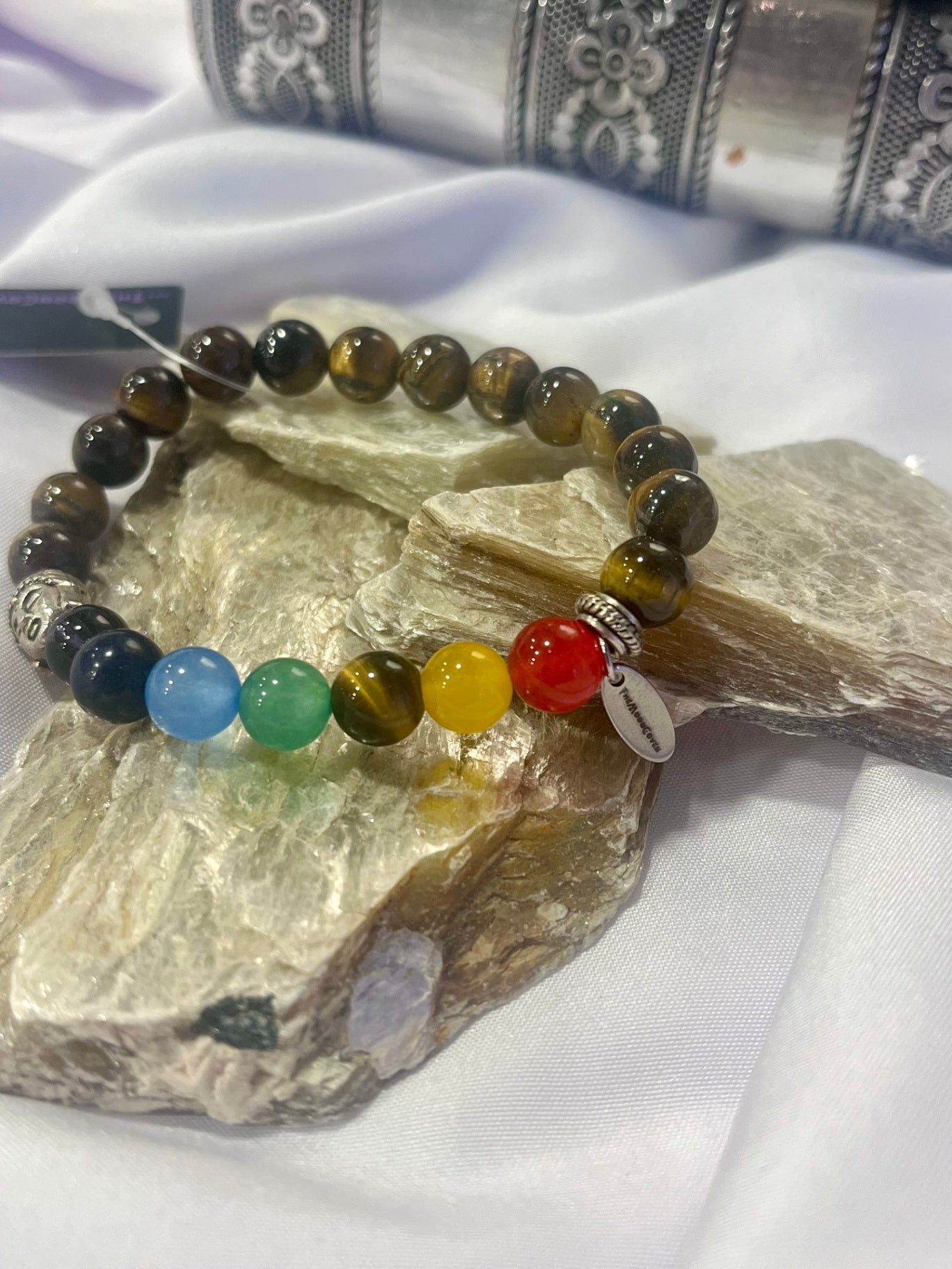 Tiger’s Eye Chakra Bracelet with Buddha Charm
