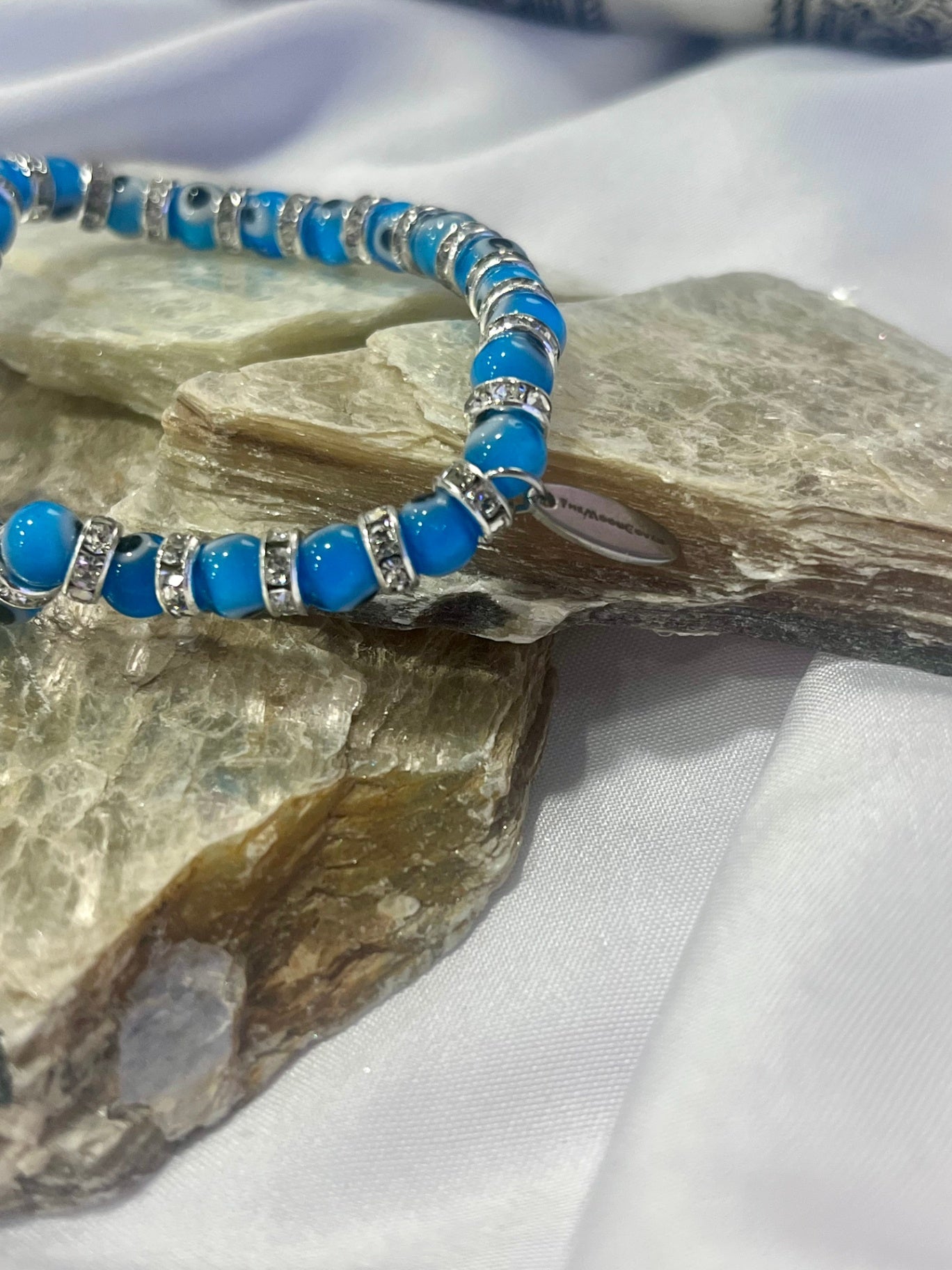 Blue Crystal Lucky Eye Stretch Bracelet