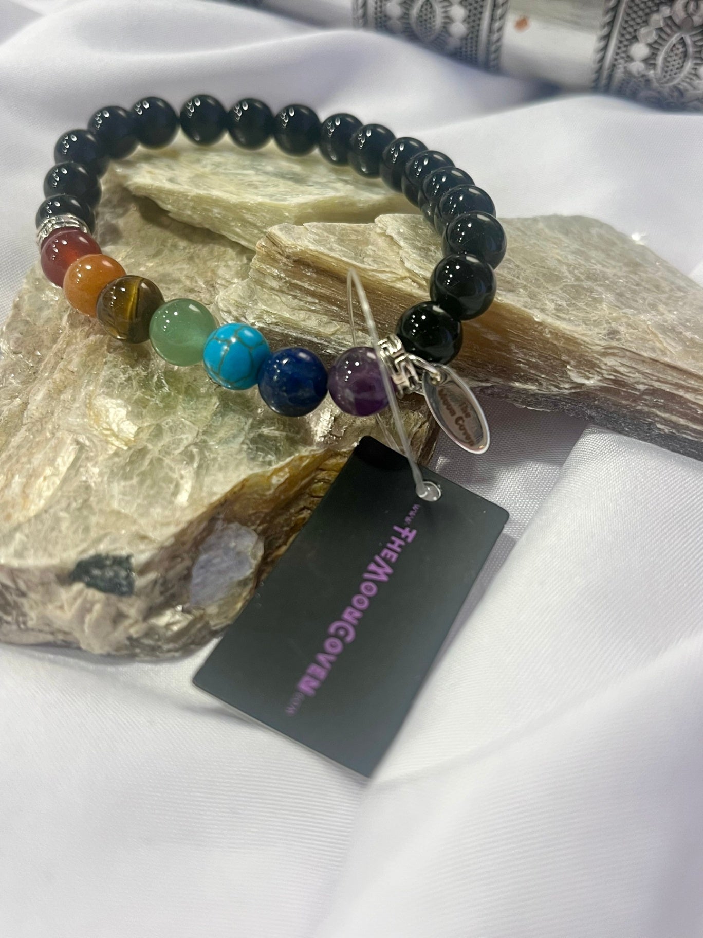 Black Obsidian Chakra Bracelet