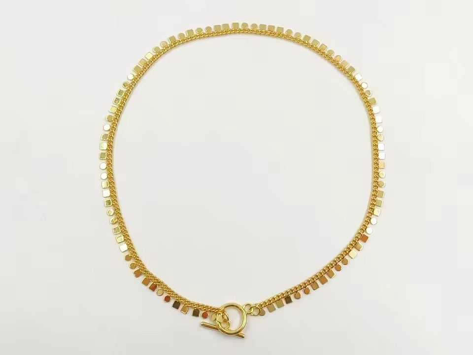 Golden Luna Disc Chain Necklace | Waterproof Gold Charm Collar