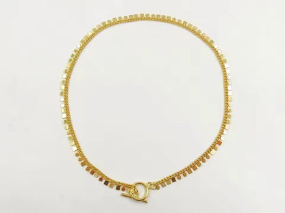 Golden Luna Disc Chain Necklace | Waterproof Gold Charm Collar