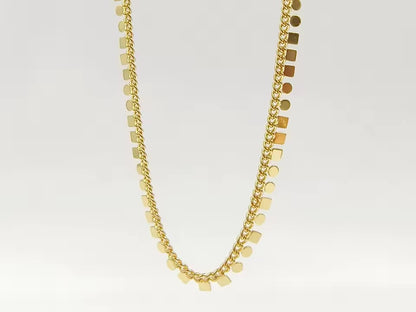 Golden Luna Disc Chain Necklace | Waterproof Gold Charm Collar