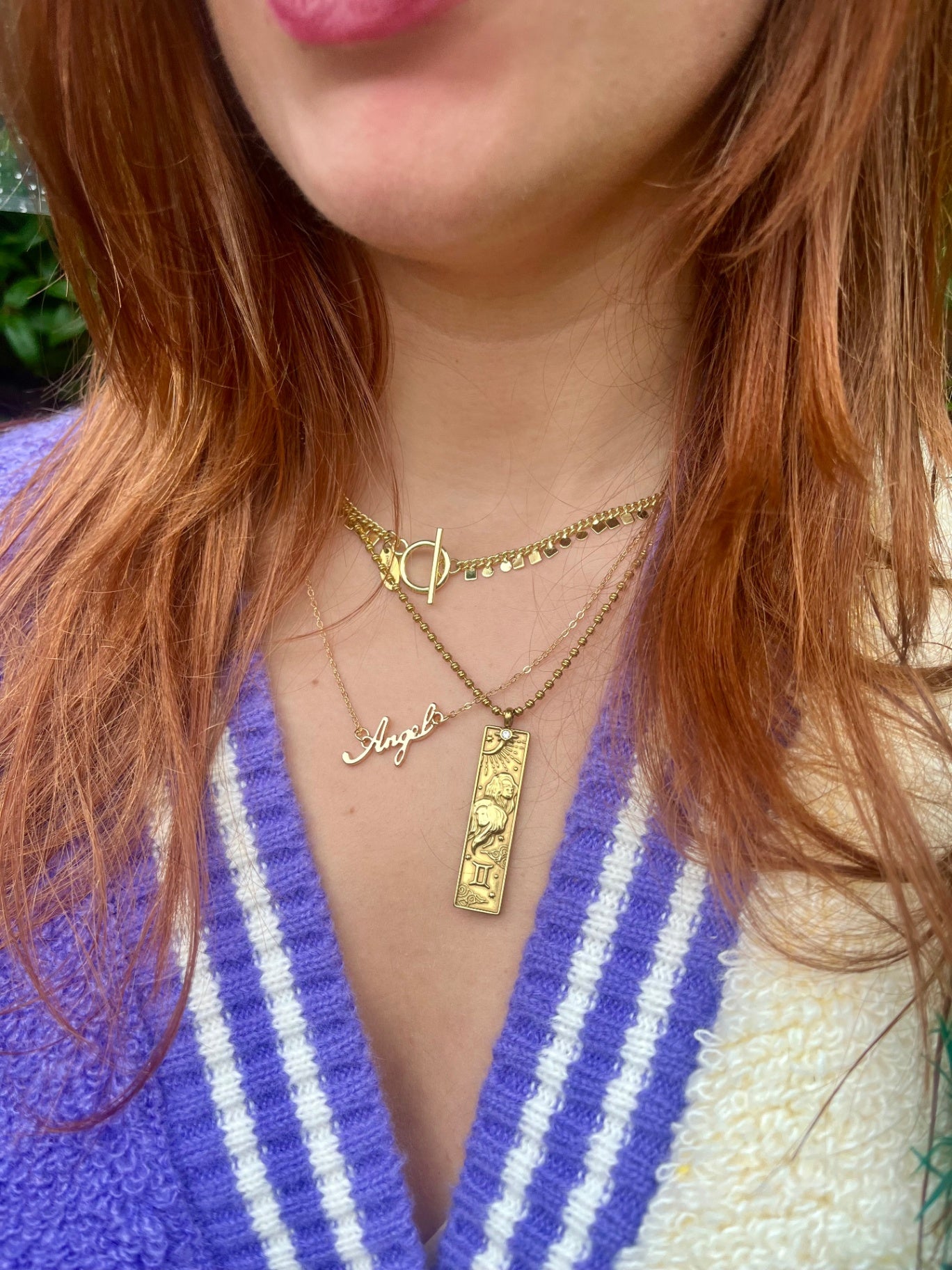 Golden Luna Disc Chain Necklace | Waterproof Gold Charm Collar