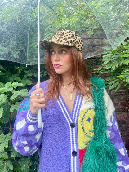 Leopard Print Cord Cap – Adjustable Boho Baseball Hat