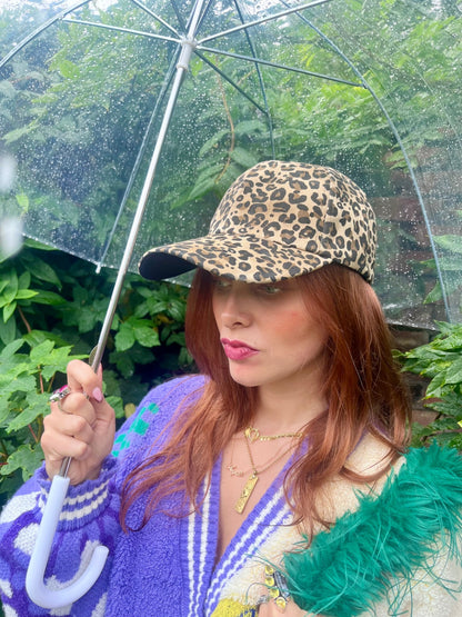 Leopard Print Cord Cap – Adjustable Boho Baseball Hat