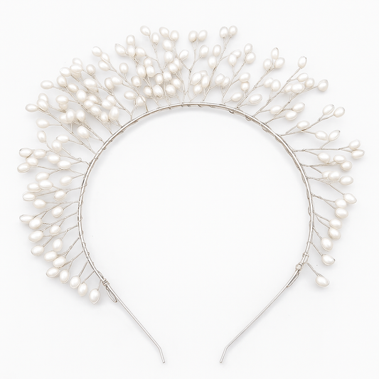 Pearl Silver Wired headband